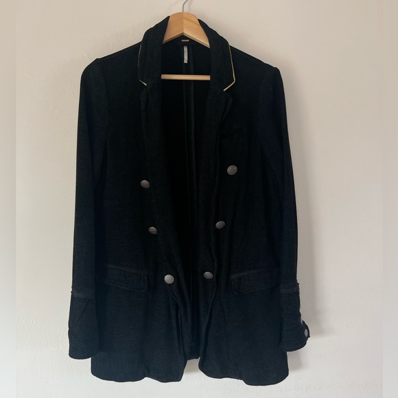 Free People Black Double-Breasted Blazer - Picture 4 of 13